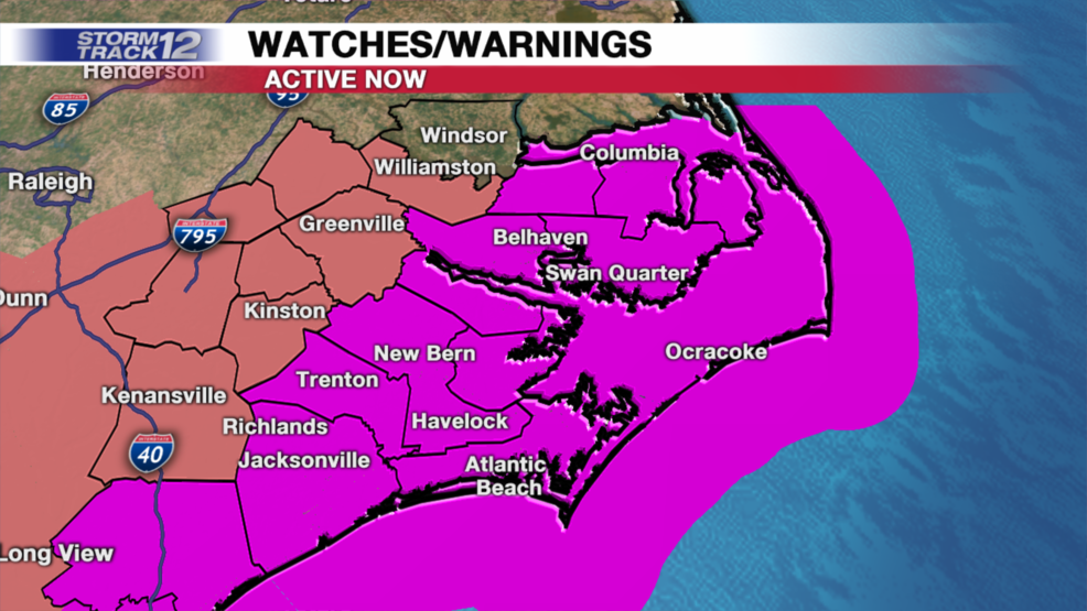 Hurricane And Storm Surge Watches In Effect For Eastern North Carolina ...