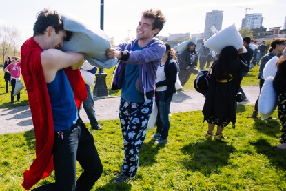 Photos Feathers Fly At The Seattle Pillow Fight Seattle Refined