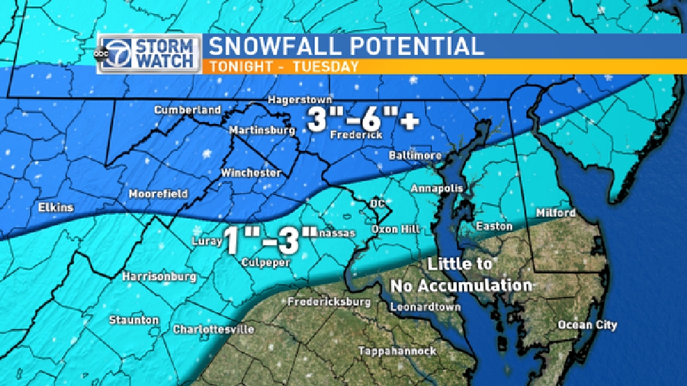 Winter Storm Watch goes into effect tonight in parts of Maryland | WJLA